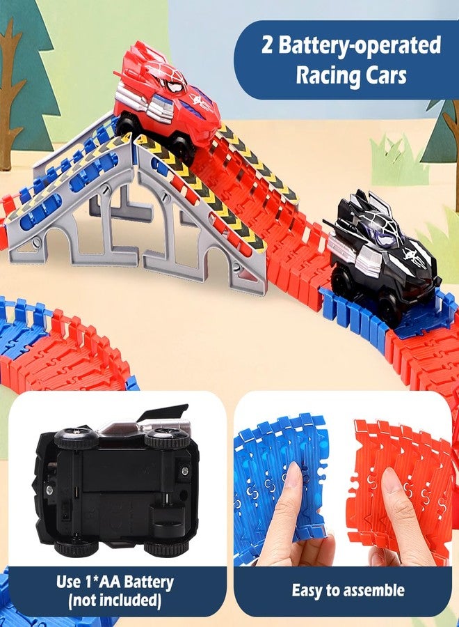 KaeKid Spider Race Track for Boys 3-8, 212PCS Race Car Track with 2 Spider Cars, DIY Flexible Track Playset, Toddler Toys Birthday Gifts for Kids - Image 4